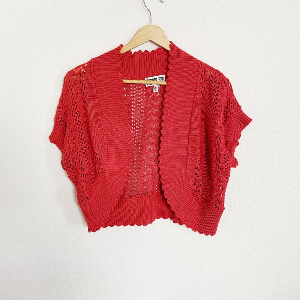 Robbie Bee Cropped Kimono Style Knit Sweater
